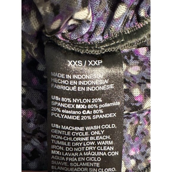 White House Black Market XXS Multi Polka Dot Meshed Ruched Short Sleeve Blouse - Picture 3 of 6